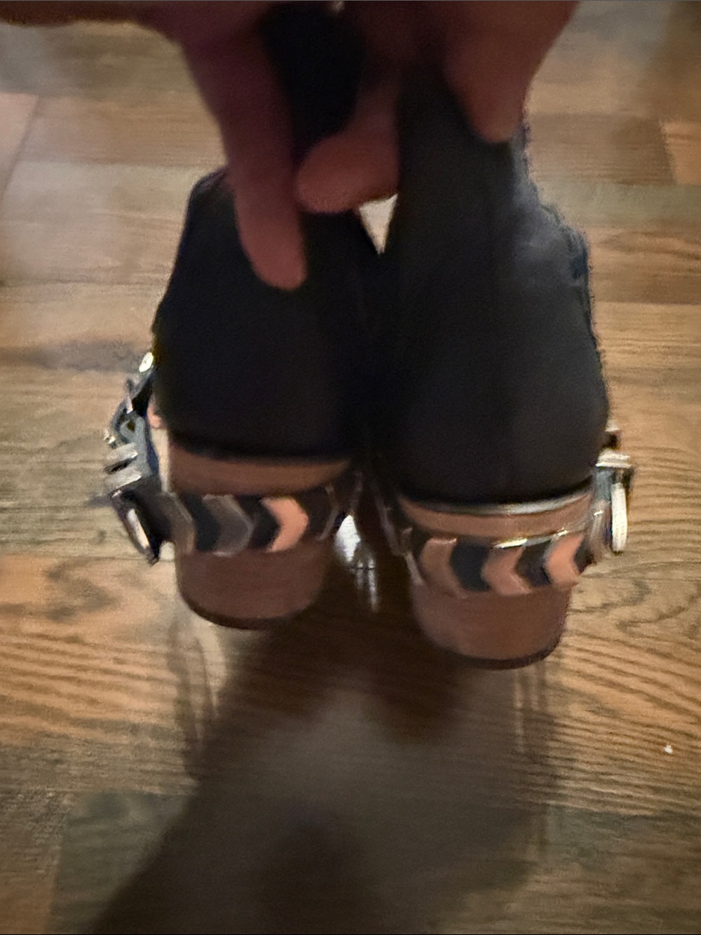 Freebird Navy Leather Women's Ankle Boots with Studded Strap - Picture 9 of 12